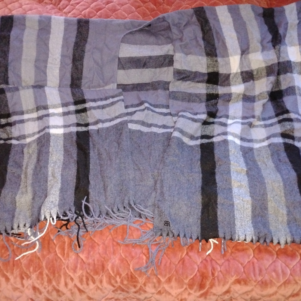 Striped Fringe Scarf/Poncho
